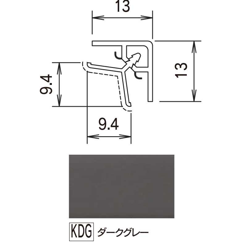 鏡面 アルパレージ用 入隅 セパレートダークグレー 2450mm AES2KDG【ケース販売】20本 壁面 化粧パネル