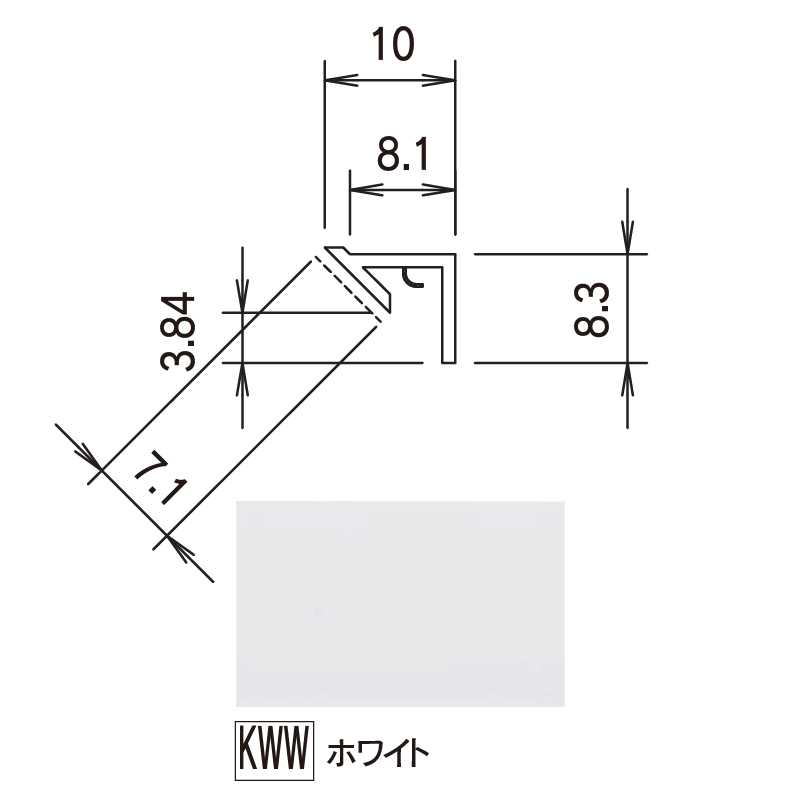 鏡面 アルパレージ用 入隅 ホワイト 2450mm AE2KWW【ケース販売】20本 壁面 化粧パネル 内装