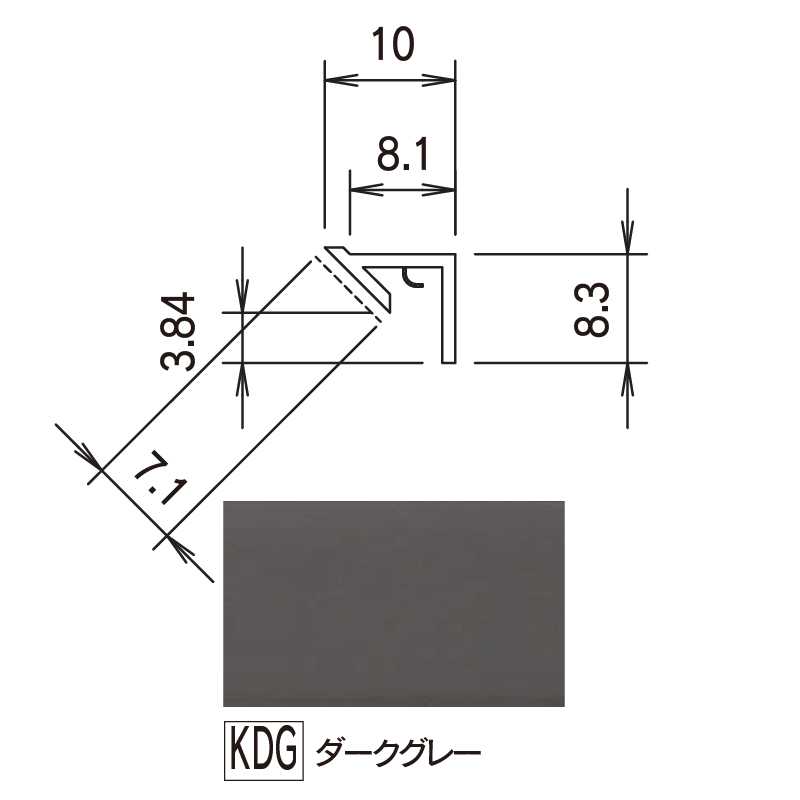 鏡面 アルパレージ用 入隅 ダークグレー 2450mm AE2KDG【ケース販売】20本 壁面 化粧パネル 内装