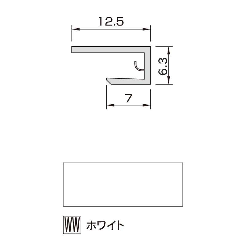 アルパレージ用 見切 ホワイト 2450mm AM2WW【ケース販売】20本 壁面 化粧パネル 内装 浴室 水廻り