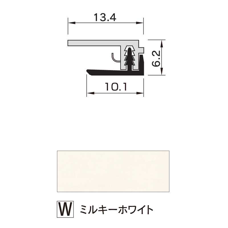 アルパレージ用 見切 セパレートミルキーホワイト 2450mm AMS2W【ケース販売】20本 壁面 化粧パネル 浴室