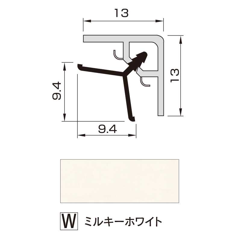 アルパレージ用 入隅 セパレートミルキーホワイト 2450mm AES2W【ケース販売】20本 壁面 化粧パネル 浴室