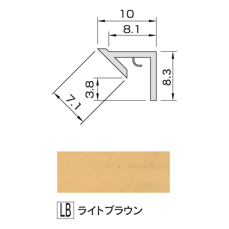 アルパレージ用 入隅 ライトブラウン 2450mm AE2LB【ケース販売】20本 壁面 化粧パネル 内装 浴室 水廻り