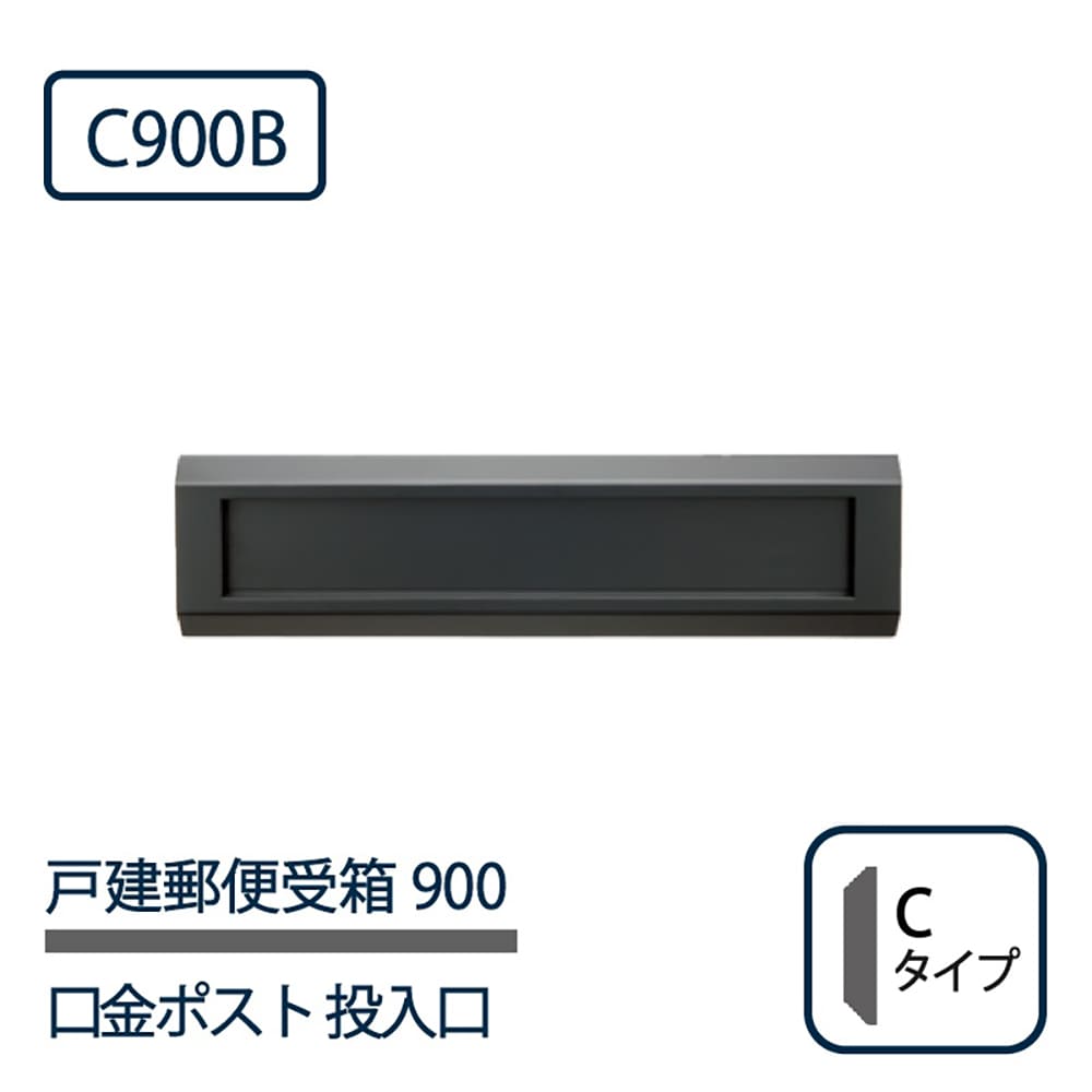 戸建郵便受箱 900シリーズ 投入口 C900B ブラック粉体塗装 Cタイプ 前入後出 壁埋込 コーワソニア