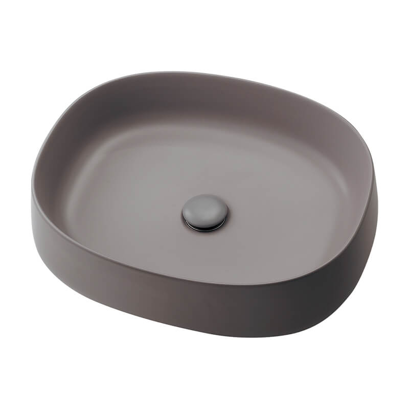 丸型洗面器 Olympia(オリンピア) マットグレー 置き型 洗面器 陶器製 カクダイ #LY-493231-GY