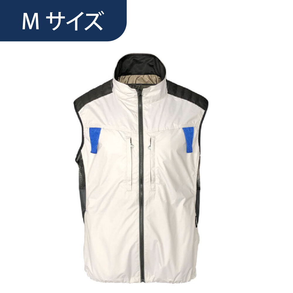 空調ウェア AR325 ベスト シルバー Ｍ 作業着 KM Air Revolution (バッテリー・ファン別売)