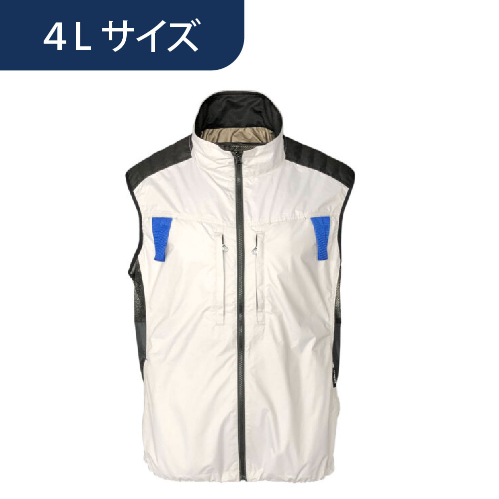 空調ウェア AR325 ベスト シルバー 4L 作業着 KM Air Revolution (バッテリー・ファン別売)