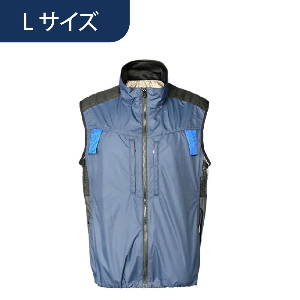 空調ウェア AR325 ベスト ネイビー Ｌ 作業着 ワークウエア KM Air Revolution (バッテリー・ファン別売)
