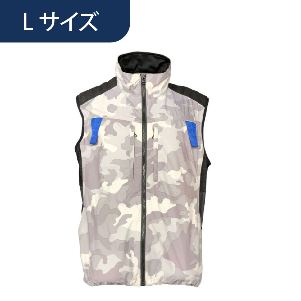 空調ウェア AR325 ベスト カモフラ柄 Ｌ 作業着 KM Air Revolution (バッテリー・ファン別売)