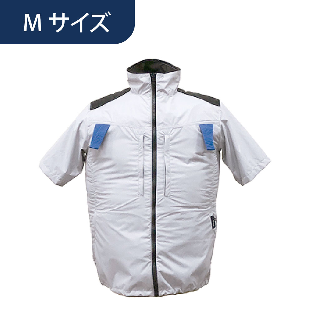 空調ウェア AR3252 半袖 シルバー M 作業着 ワークウエア KM Air Revolution (バッテリー・ファン別売)