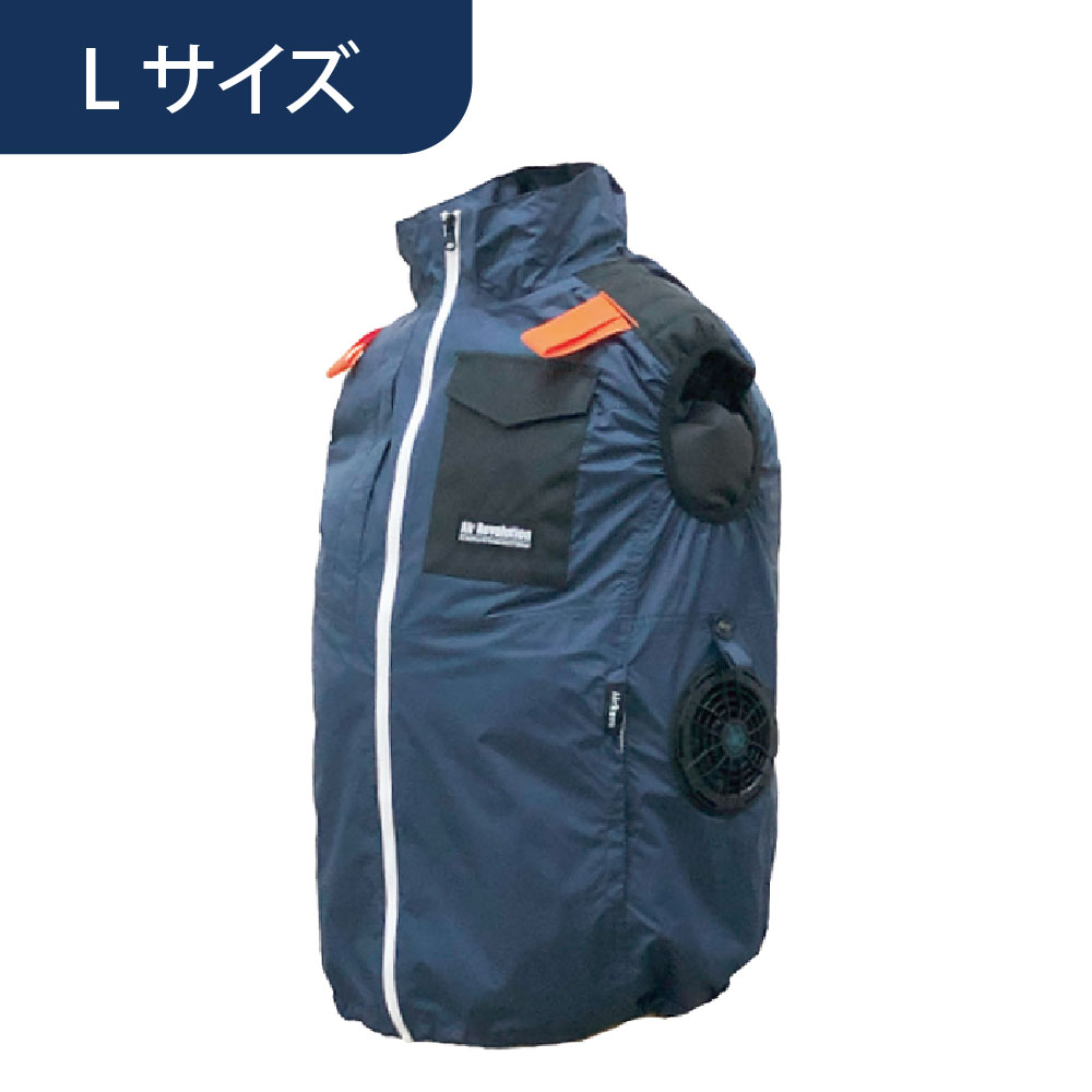 空調ウェア AR4261 ベスト ネイビー L 作業着 ワークウエア KM Air Revolution (バッテリー・ファン別売)