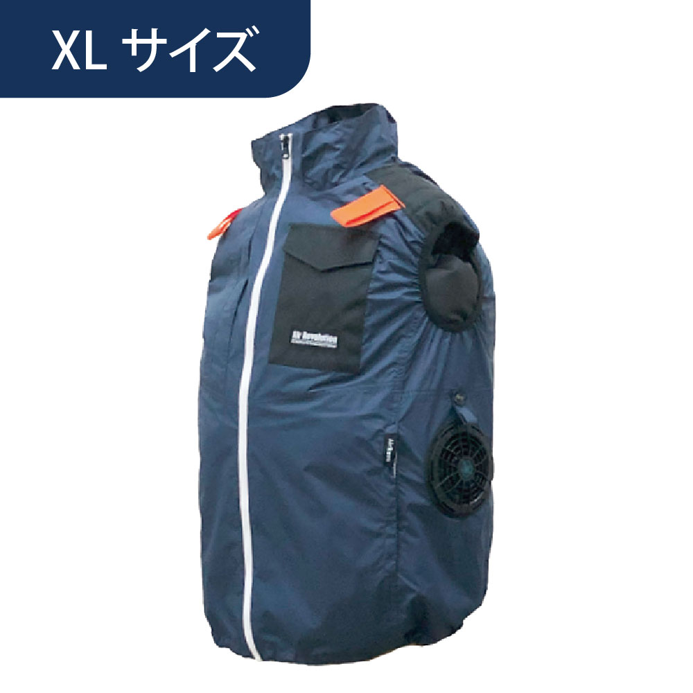 空調ウェア AR4261 ベスト ネイビー XL 作業着 KM Air Revolution (バッテリー・ファン別売)