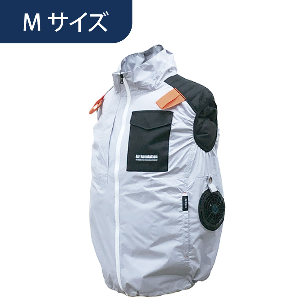空調ウェア AR4261 ベスト シルバー M 作業着 ワークウエア KM Air Revolution (バッテリー・ファン別売)