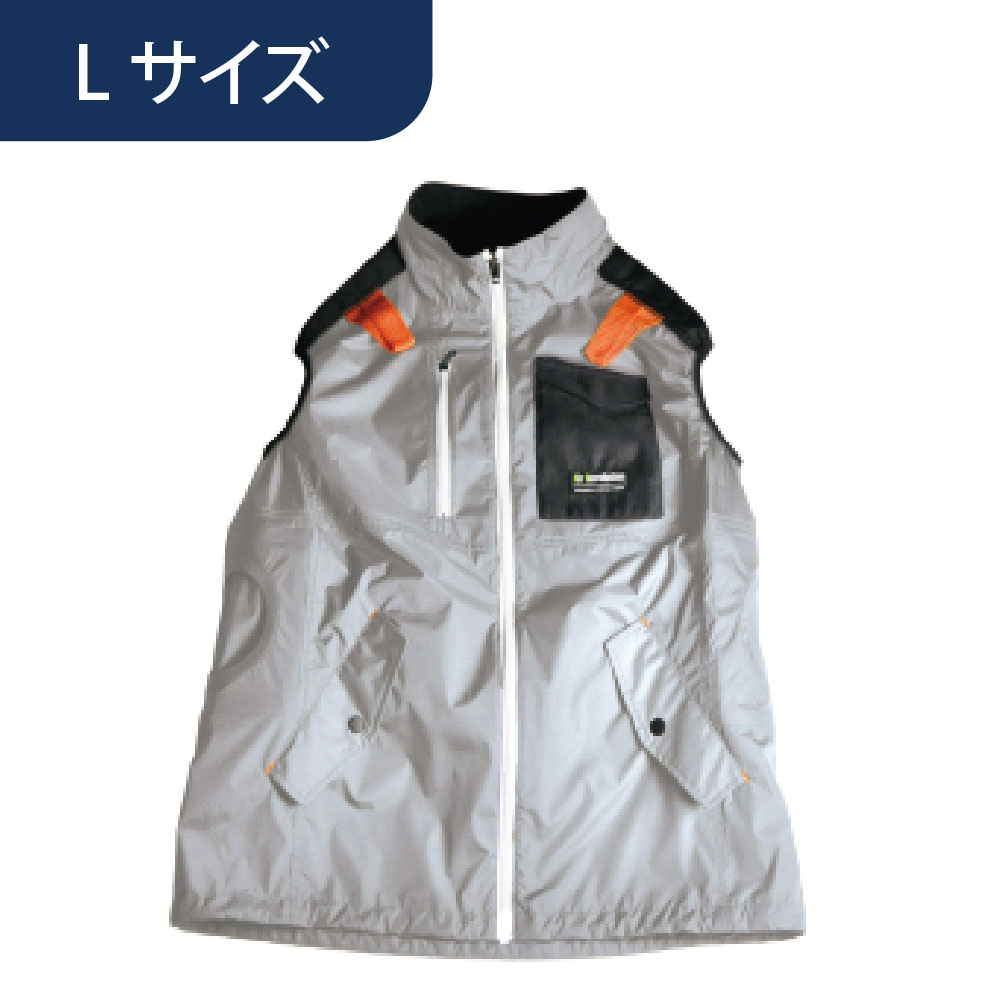 空調ウェア AR5271 ベスト シルバー L 作業着 KM Air Revolution (バッテリー・ファン別売)