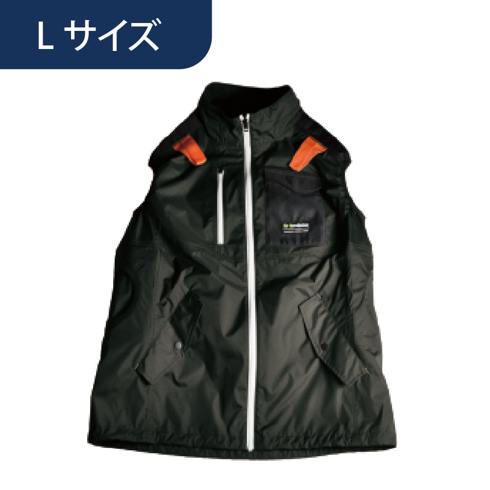 空調ウェア AR5271 ベスト オリーブ L 作業着 KM Air Revolution (バッテリー・ファン別売)