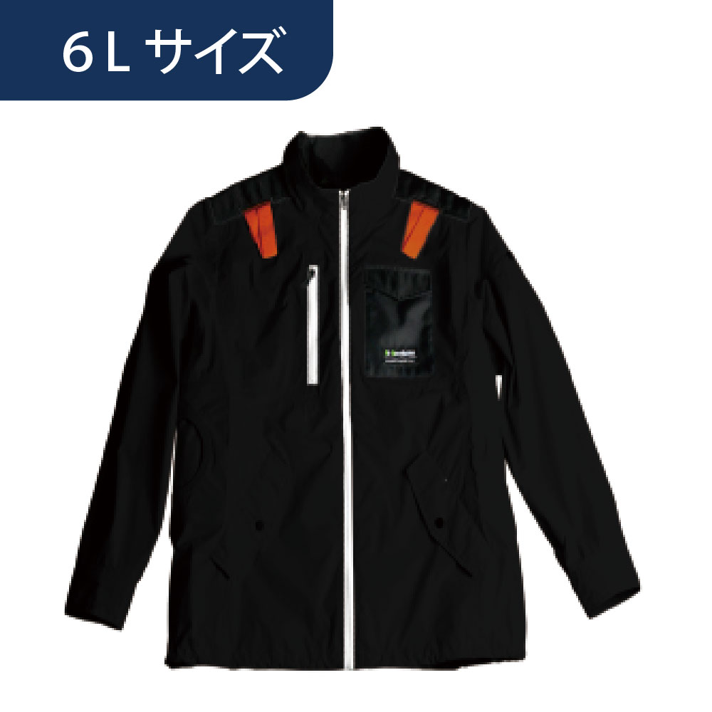 空調ウェア AR5273 長袖 ブラック 6L 作業着 KM Air Revolution (バッテリー・ファン別売)