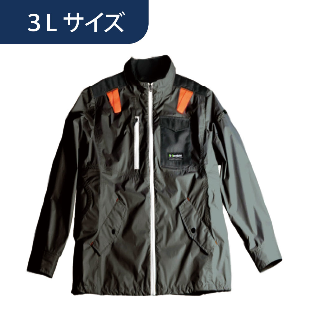 空調ウェア AR5273 長袖 オリーブ 3L 作業着 KM Air Revolution (バッテリー・ファン別売)