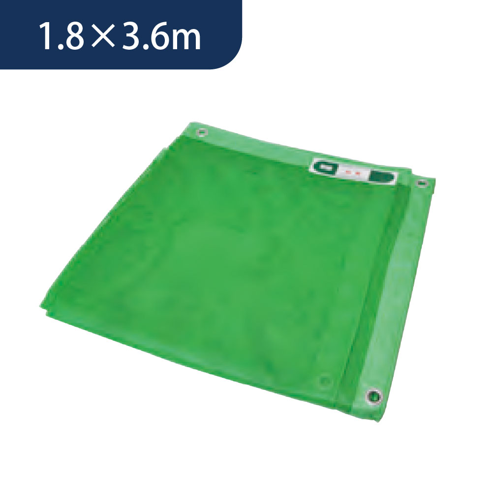 メッシュシート 1.8×3.6（m）緑 ネットシート ラッセルシート 防炎 日本防炎協会適合品 塗装 足場 KM