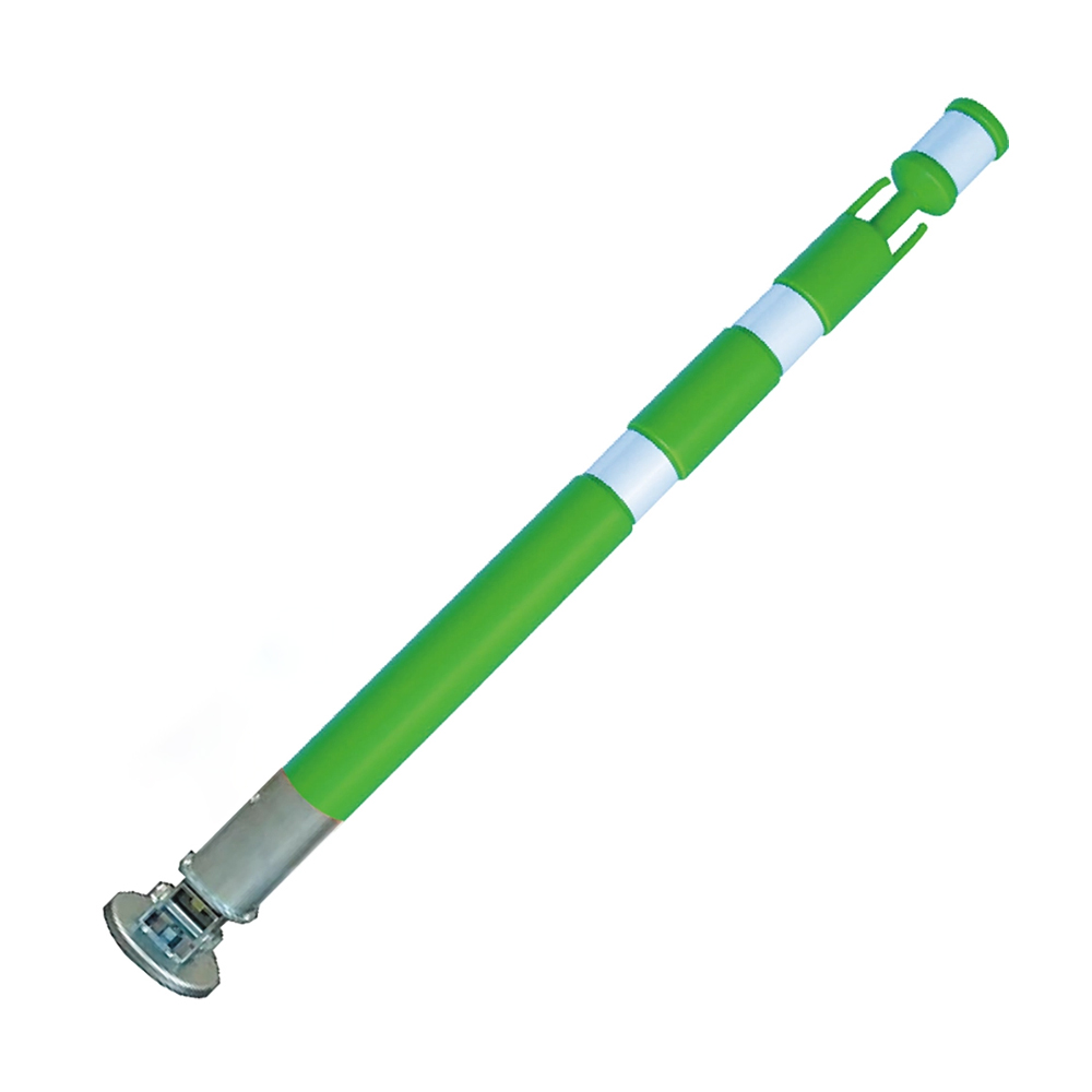 パッチンスタンドR 緑/白 AR-1454【ケース販売】10本入 敷鉄板 ポール 区画整理 進入禁止 アラオ