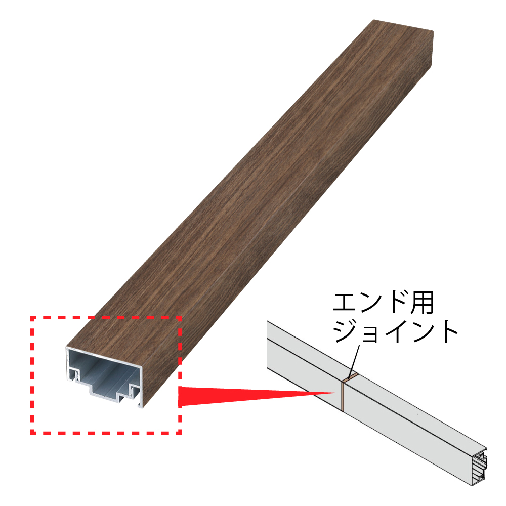エバーアートボード 押え縁用 キャップ 30×15 エンド用ジョイント ブラウンエボニー 00050130 タカショー（法人限定）