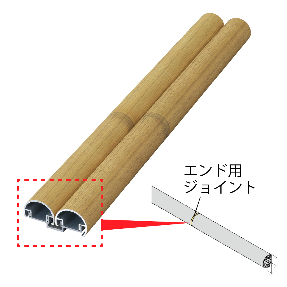 エバーアートボード 丸竹 押え縁用 キャップ 2本使い エンド用ジョイント ゴマ竹 00050352 タカショー（法人限定）