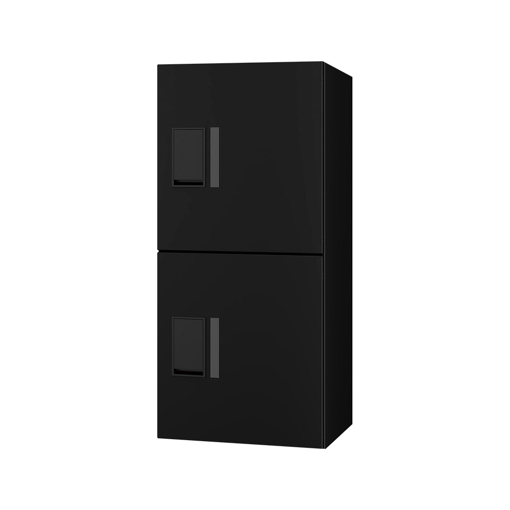 ナスタ Nasta Box プチ宅ユニット  KS-TL01R05A-BK H400mm×2タイプ(捺印無し)ブラック×ブラック 集合住宅用 宅配ボックス 前入前出