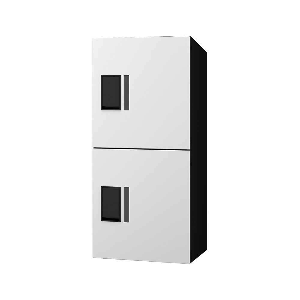 ナスタ Nasta Box プチ宅ユニット  KS-TL01R05A-W H400mm×2タイプ(捺印無し)ホワイト×ブラック 集合住宅用 宅配ボックス 前入前出
