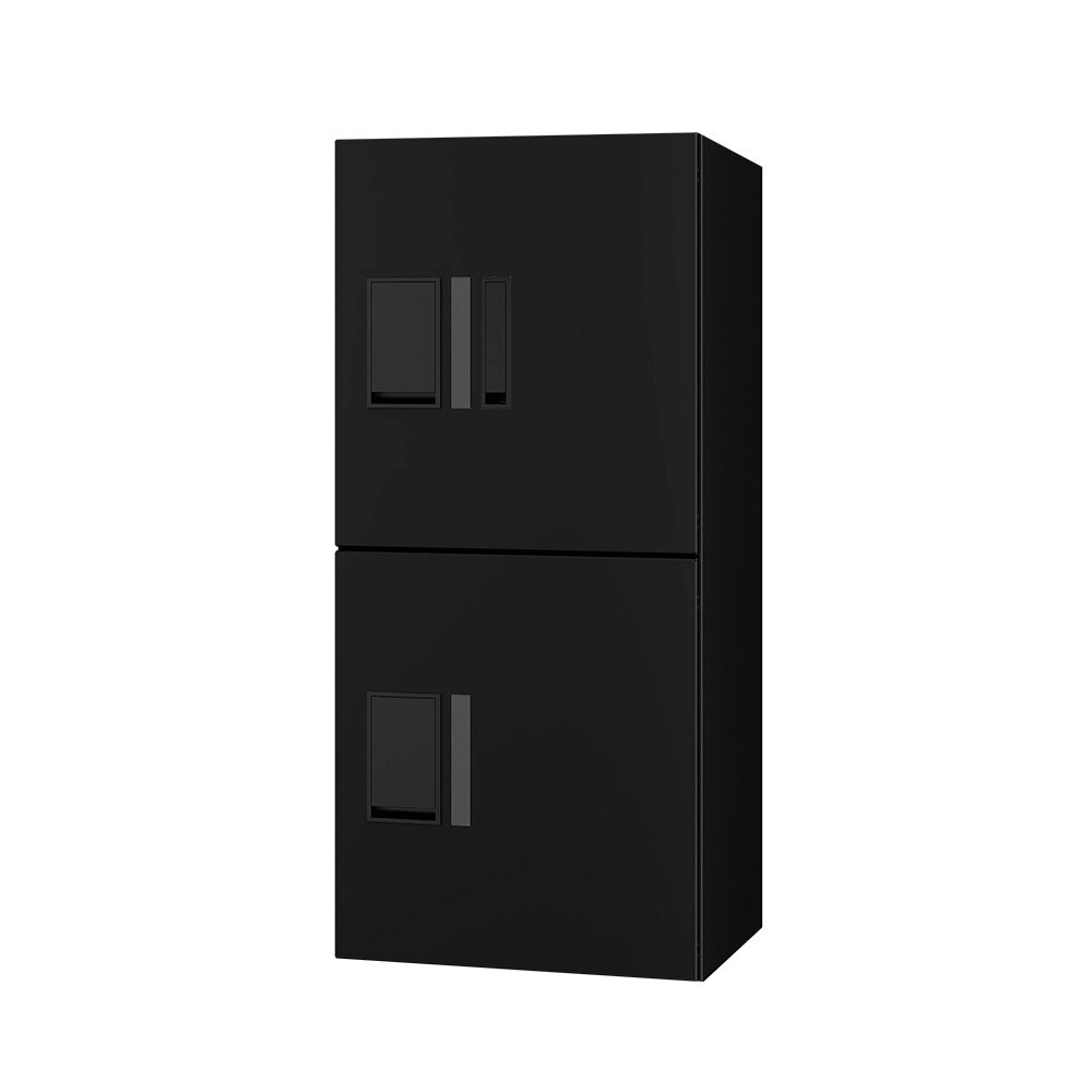 ナスタ Nasta Box プチ宅ユニット  KS-TL01R05AN-BK H400mm×2タイプ(捺印付き)ブラック×ブラック 集合住宅用 宅配ボックス 前入前出