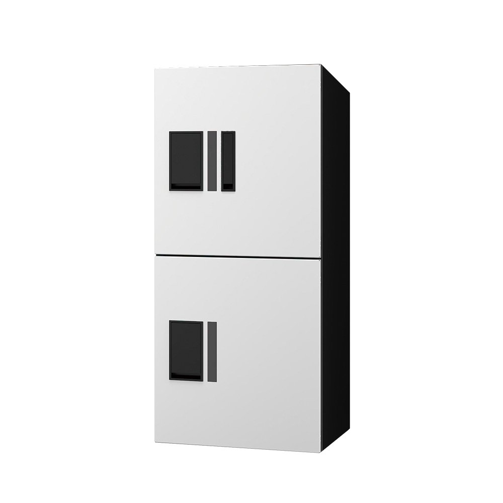 ナスタ Nasta Box プチ宅ユニット  KS-TL01R05AN-W H400mm×2タイプ(捺印付き)ホワイト×ブラック 集合住宅用 宅配ボックス 前入前出