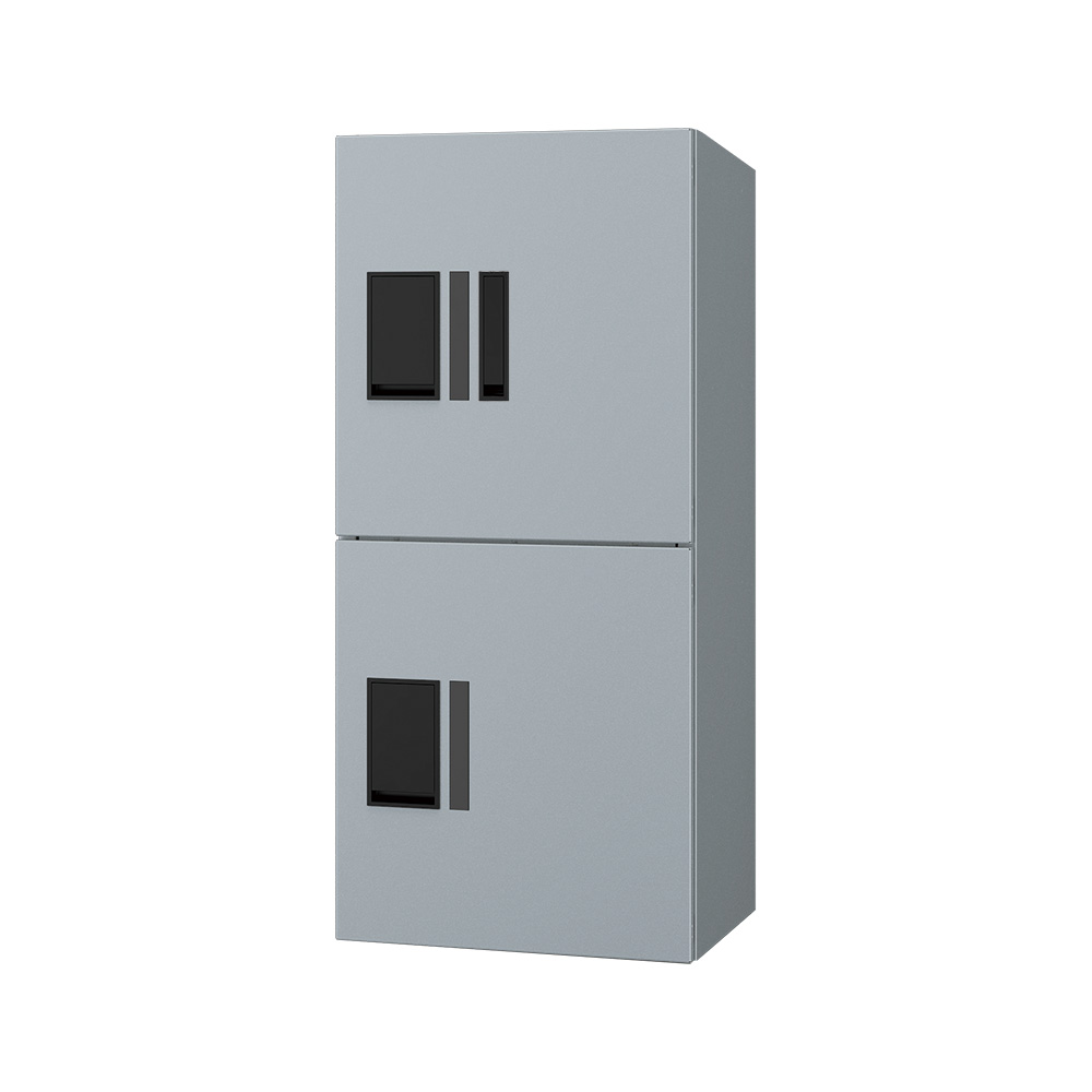 ナスタ Nasta Box プチ宅ユニット  KS-TL01R05AN-SV H400mm×2タイプ(捺印付き)シルバー×シルバー 集合住宅用 宅配ボックス 前入前出