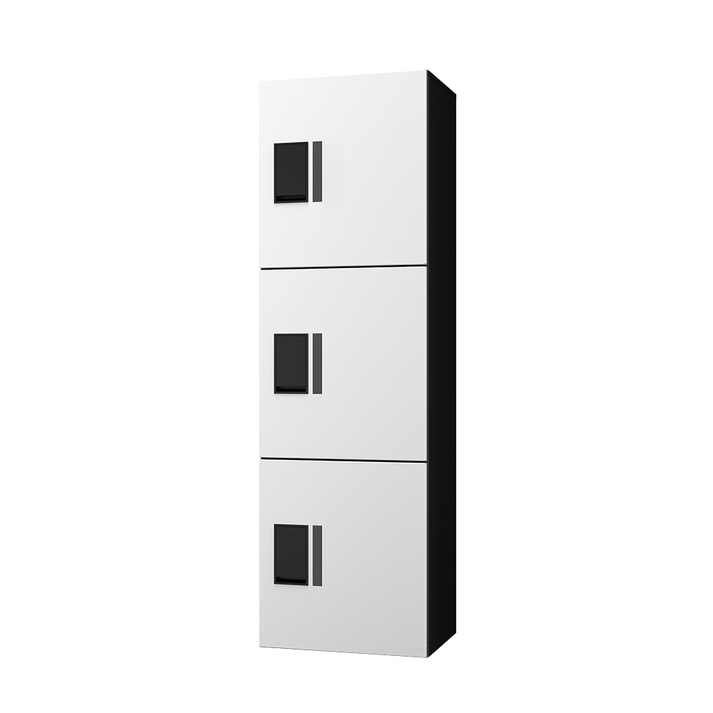 ナスタ Nasta Box プチ宅ユニット  KS-TL01R03A-W H400mm×3タイプ(捺印無し)ホワイト×ブラック 集合住宅用 宅配ボックス 前入前出