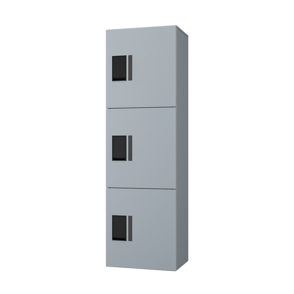 ナスタ Nasta Box プチ宅ユニット  KS-TL01R03A-SV H400mm×3タイプ(捺印無し)シルバー×シルバー 集合住宅用 宅配ボックス 前入前出