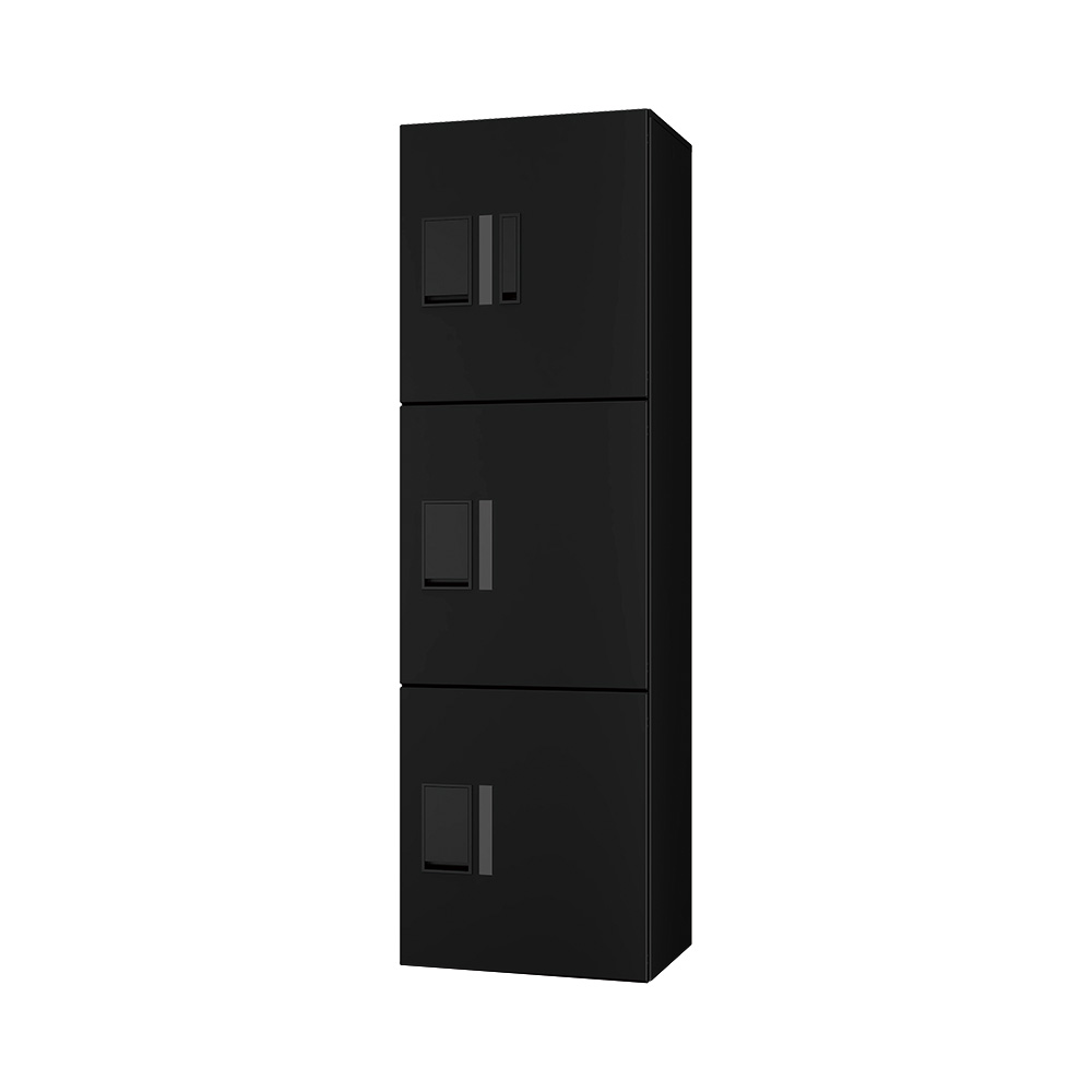 ナスタ Nasta Box プチ宅ユニット  KS-TL01R03AN-BK H400mm×3タイプ(捺印付き)ブラック×ブラック 集合住宅用 宅配ボックス 前入前出