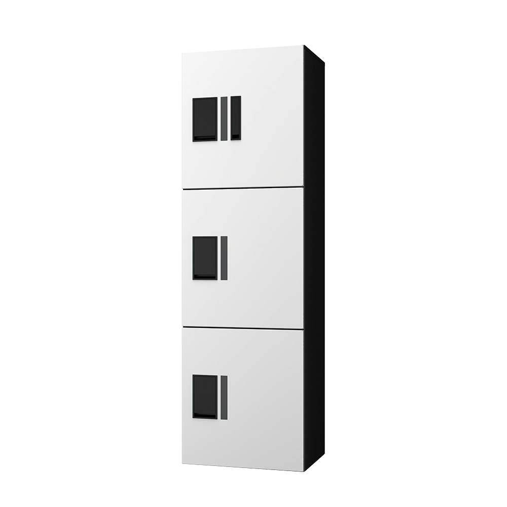 ナスタ Nasta Box プチ宅ユニット  KS-TL01R03AN-W H400mm×3タイプ(捺印付き)ホワイト×ブラック 集合住宅用 宅配ボックス 前入前出