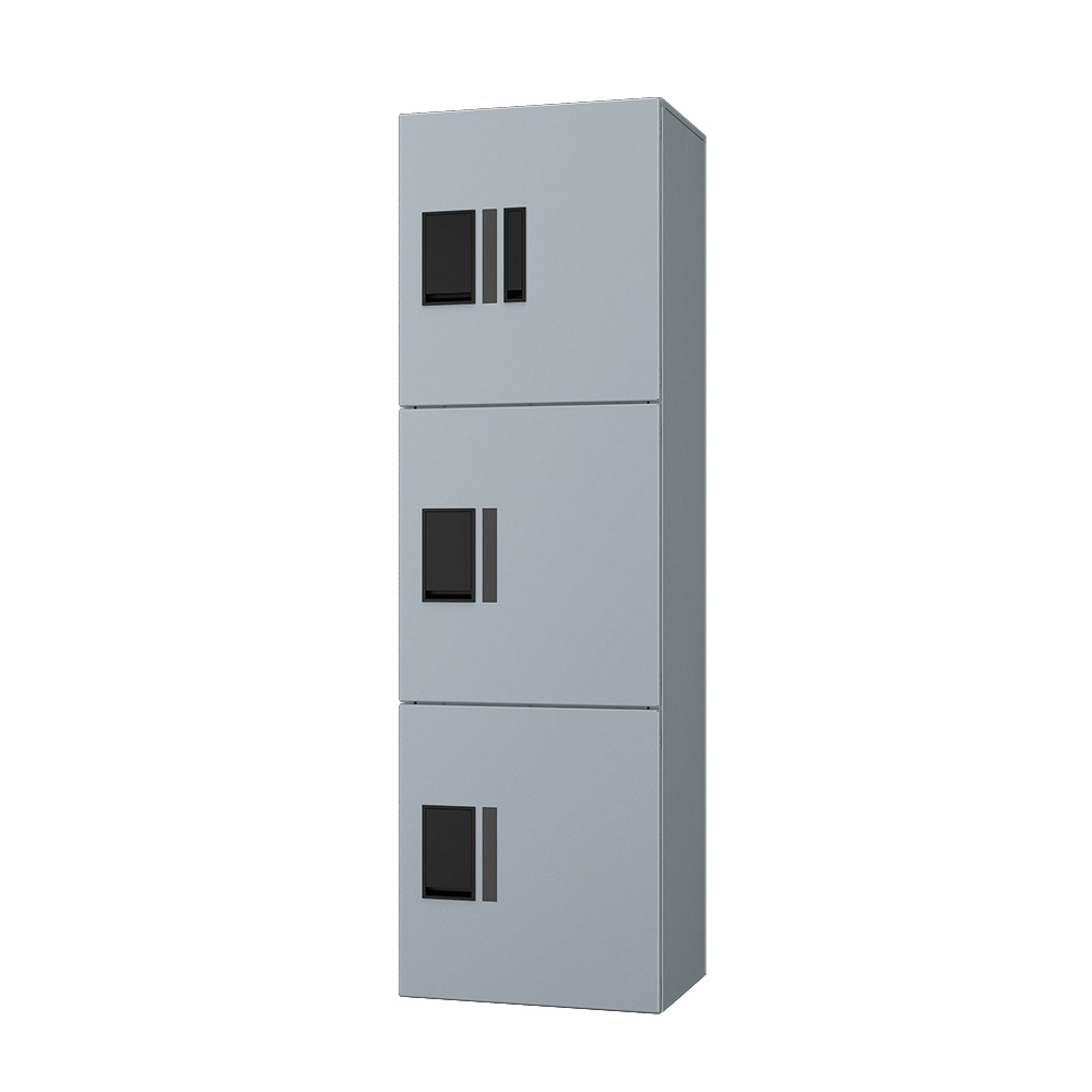 ナスタ Nasta Box プチ宅ユニット  KS-TL01R03AN-SV H400mm×3タイプ(捺印付き)シルバー×シルバー 集合住宅用 宅配ボックス 前入前出