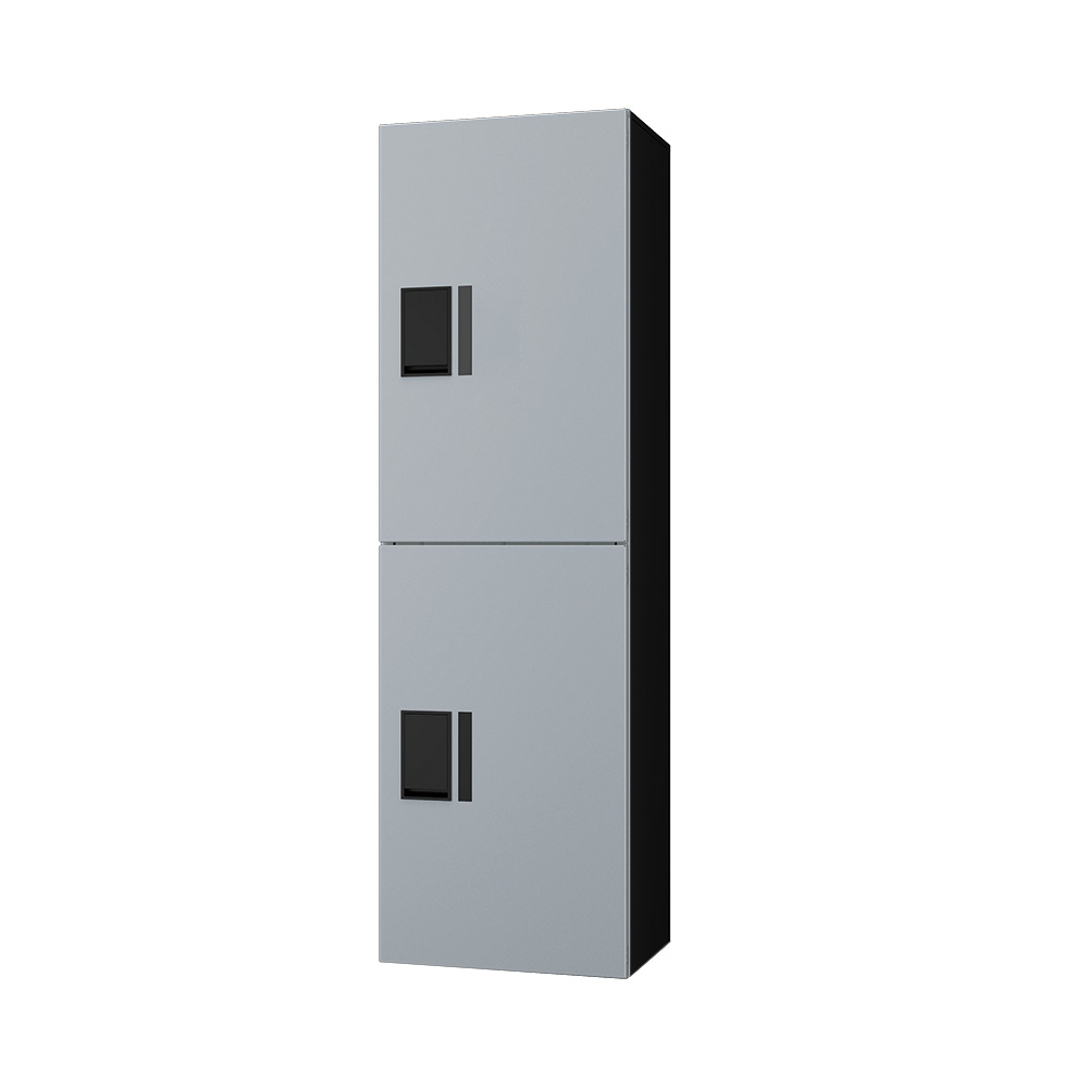 ナスタ Nasta Box プチ宅ユニット  KS-TL01R02A-SK H600mm×2タイプ(捺印無し)シルバー×ブラック 集合住宅用 宅配ボックス 前入前出