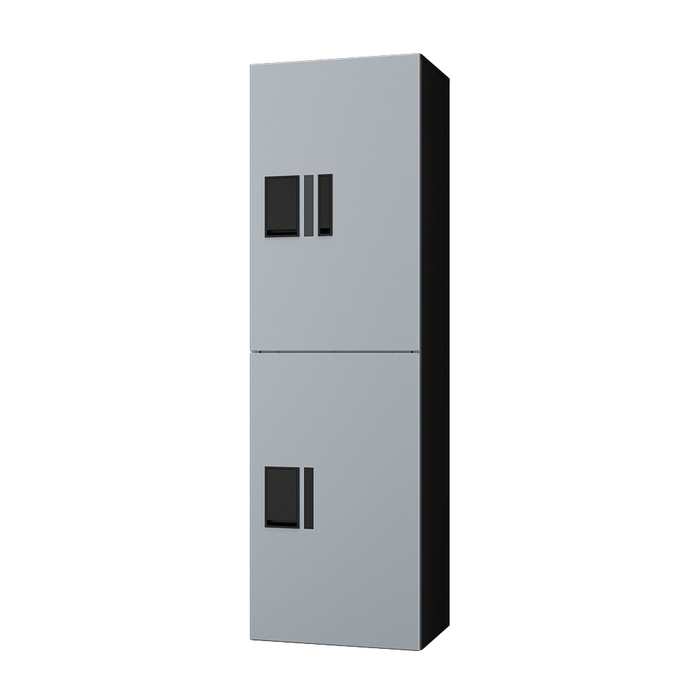 ナスタ Nasta Box プチ宅ユニット  KS-TL01R02AN-SK H600mm×2タイプ(捺印付き)シルバー×ブラック 集合住宅用 宅配ボックス 前入前出