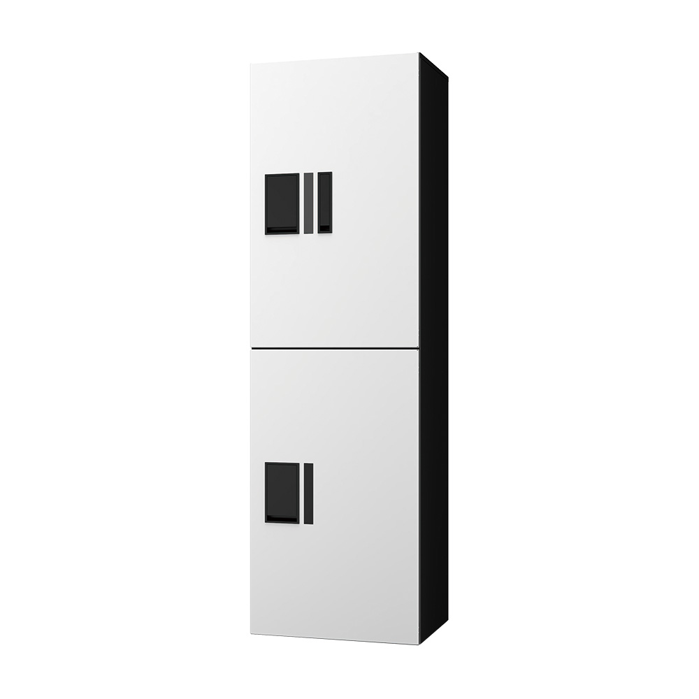 ナスタ Nasta Box プチ宅ユニット  KS-TL01R02AN-W H600mm×2タイプ(捺印付き)ホワイト×ブラック 集合住宅用 宅配ボックス 前入前出