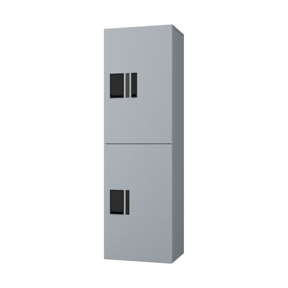ナスタ Nasta Box プチ宅ユニット  KS-TL01R02AN-SV H600mm×2タイプ(捺印付き)シルバー×シルバー 集合住宅用 宅配ボックス 前入前出