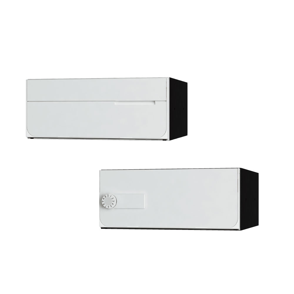 ナスタ ポスト W360×H150 前入後出/屋内タイプ/横開き/1戸用 KS-MB7102PY-L-W ホワイト 静音大型ダイヤル錠  集合住宅用ポスト