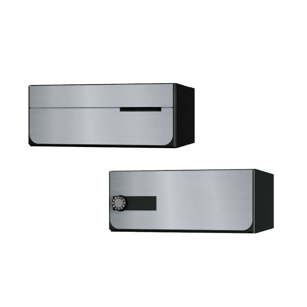ナスタ ポスト W360×H150 前入後出/屋内タイプ/横開き/1戸用 KS-MB7102PY-L-SV シルバー 静音大型ダイヤル錠  集合住宅用ポスト