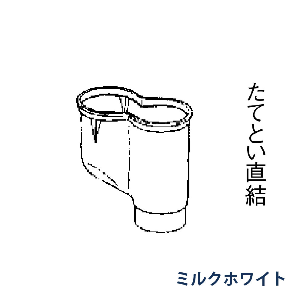 P型集水器 たてとい60 60(たて系列部材) 受け口60x2本 落し口60 KQ0848 ミルクホワイト 雨どい パナソニック