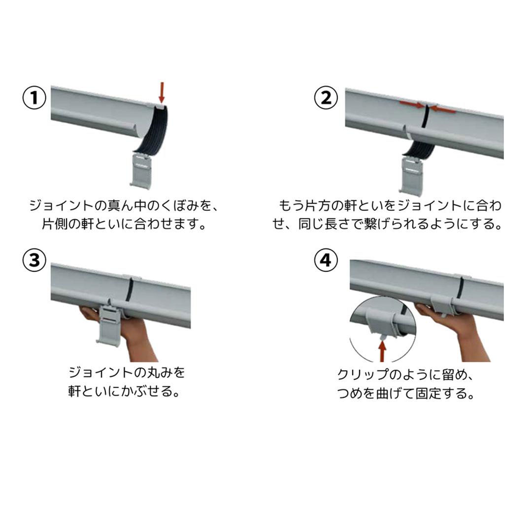 軒樋ジョイント(Φ100) 白 RSK-100-001 雨どい 雨樋 北欧 Lindab リンダブ スウェーデン シマブン