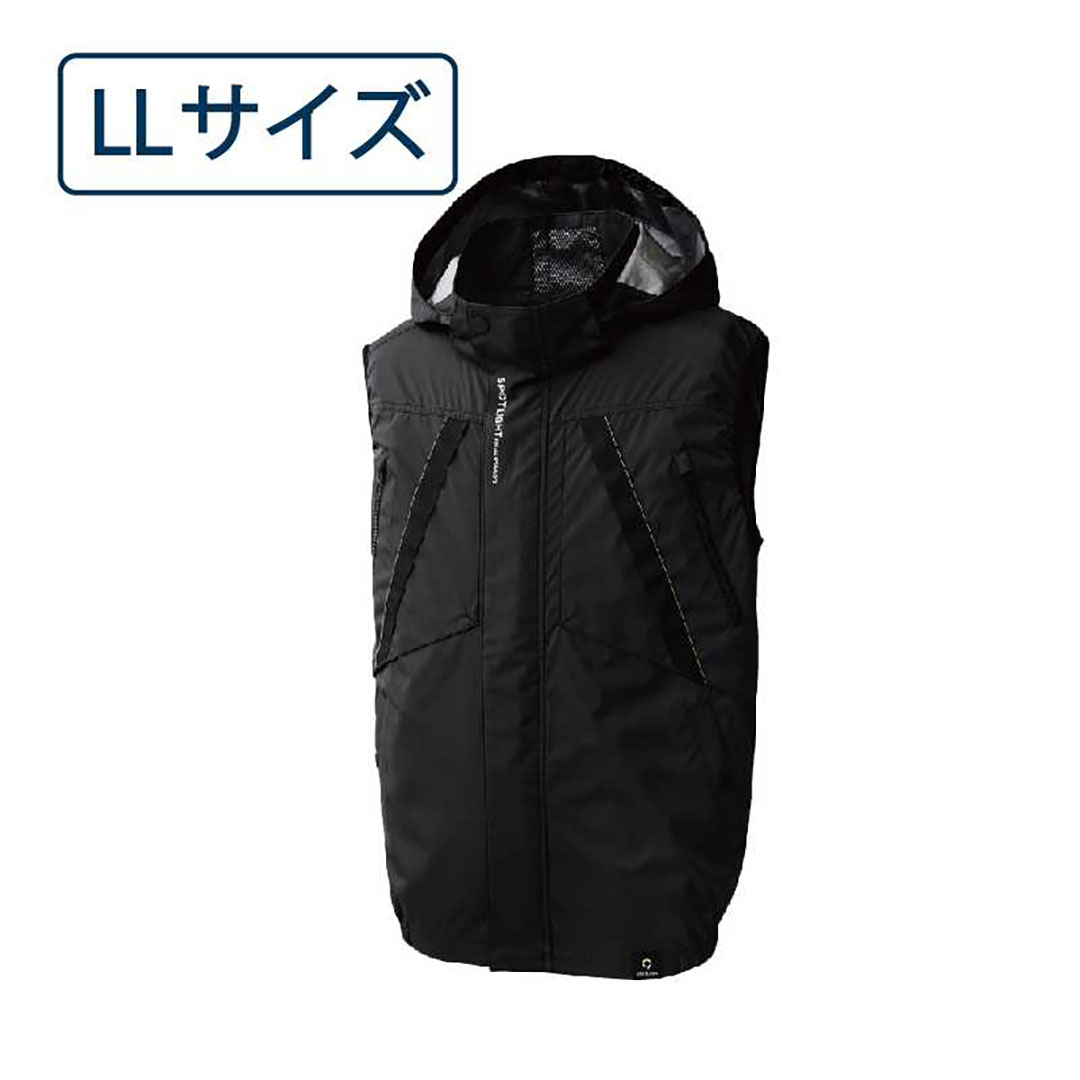 空調風神服 チタン加工 ベスト(服のみ) LL ブラック KF92432 サンエス EFウェア 作業着 空調ウェア