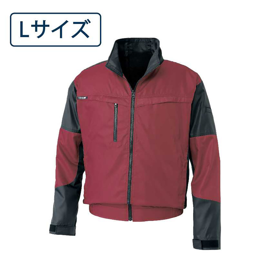 空調風神服 長袖 ブルゾン(服のみ) L レッド KF95900 サンエス EFウェア 作業着 空調ウェア
