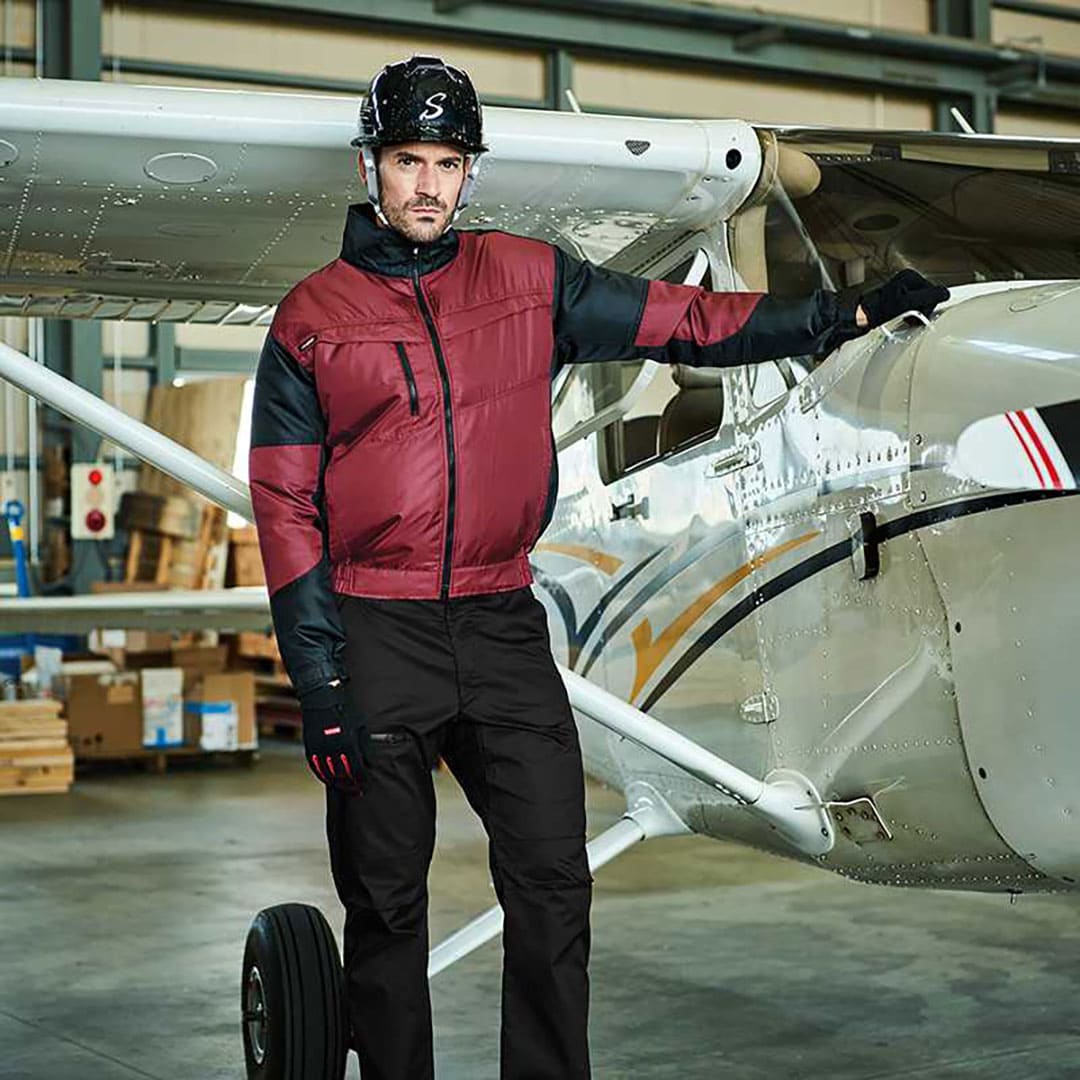 空調風神服 長袖 ブルゾン(服のみ) L レッド KF95900 サンエス EFウェア 作業着 空調ウェア