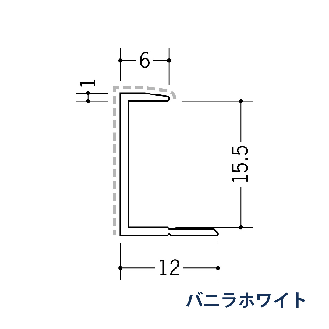 アルミアクリルペイントジョイナー コ型 アルミ15CA カラー 54208 2.73m バニラホワイト 創建【法人限定】