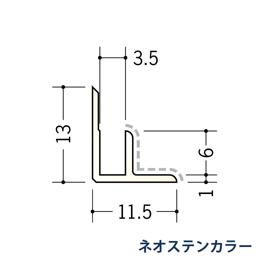 アルミアクリルペイントジョイナー 入隅 アルミ3ABカラー 50130 2.73m ネオステンカラー 創建【法人限定】
