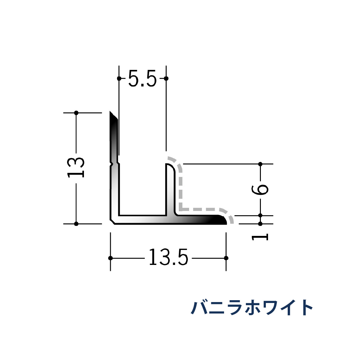 アルミアクリルペイントジョイナー 入隅 アルミ5ABカラー 50132 2.73m バニラホワイト 創建【法人限定】