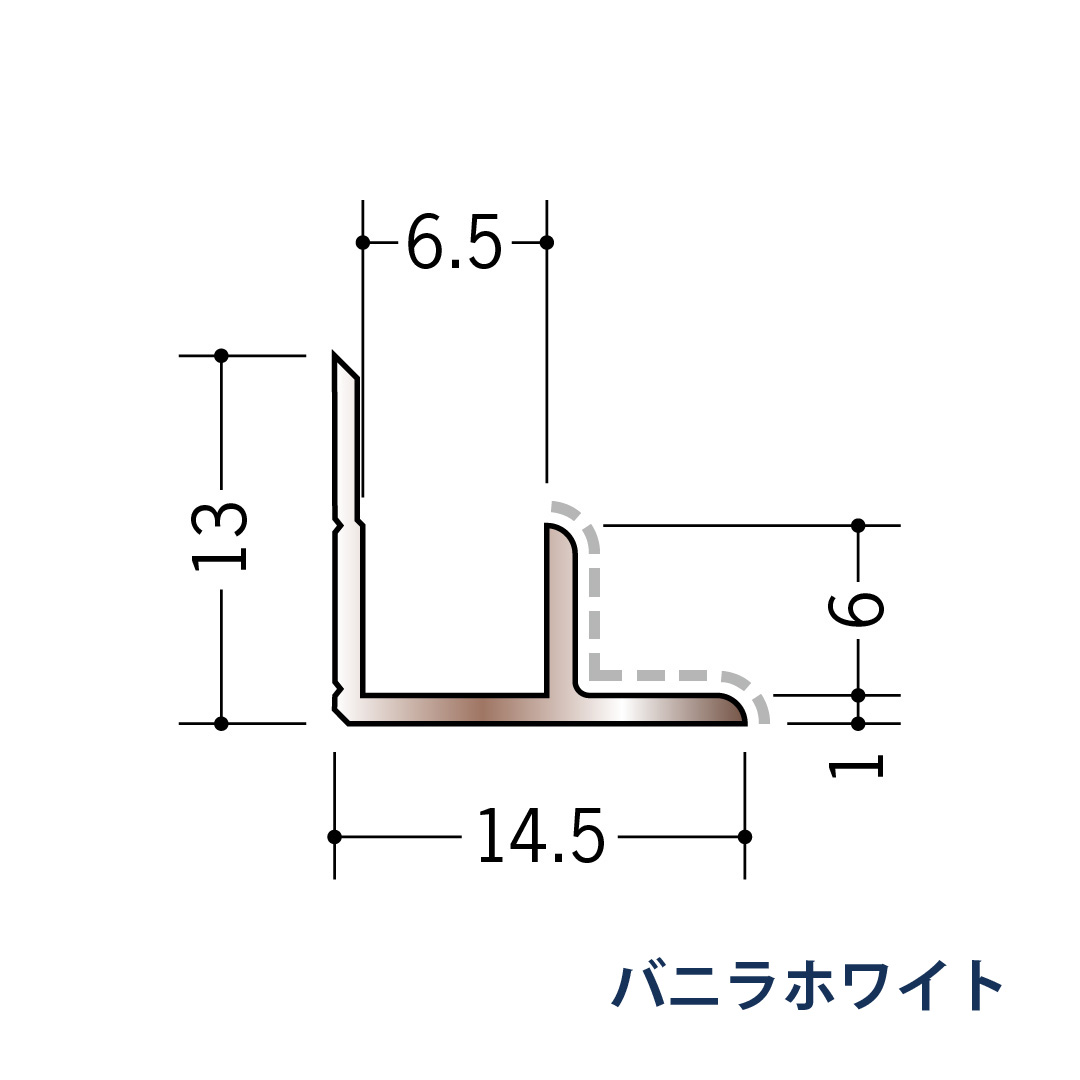 アルミアクリルペイントジョイナー 入隅 アルミ6ABカラー 50133 2.73m バニラホワイト 創建【法人限定】
